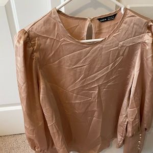 Champagne, silk shirt, size medium
